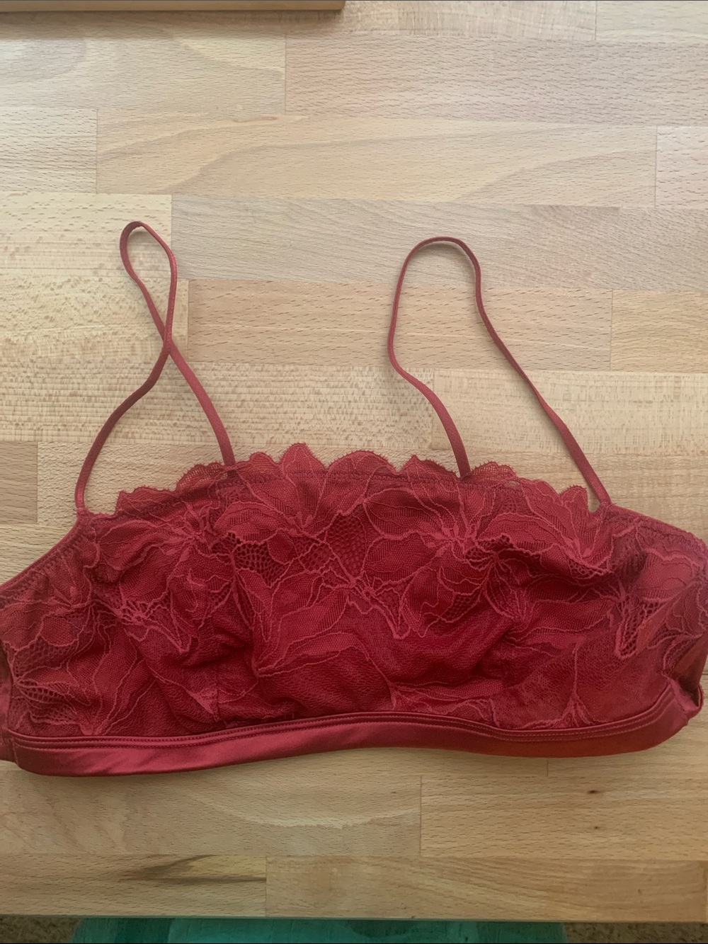 Auden Red Unlined Wirefree Bralette Size M NWT